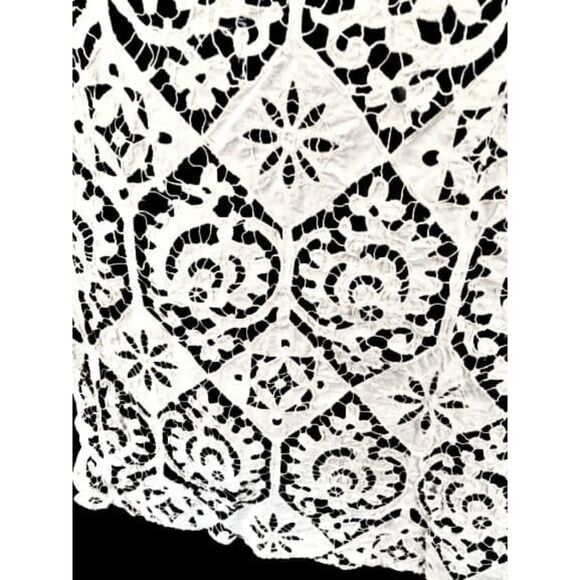 1910s, 1920s Vintage Antique Lace Panels Pair, 50 by 25 1/2 Inches - Picture 4 of 5